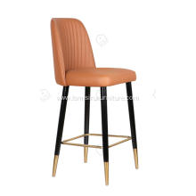 Orange faux leather bar stool